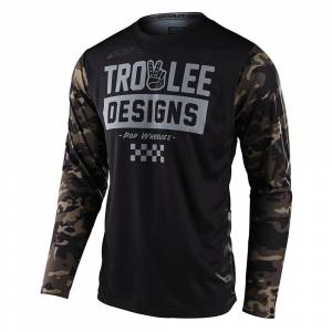 Troy Lee Designs Scout GP Peace and Wheelies Camo Green Motocross Jersey