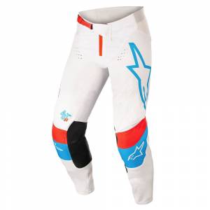 Alpinestars Techstar Quadro Off White Blue Neon Bright Red Motocross Pants