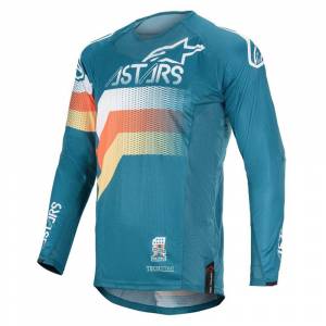 Alpinestars Techstar Venom Petrol White Orange Fluo Motocross Jersey