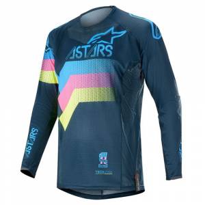 Alpinestars Techstar Venom Navy Aqua Pink Fluo Motocross Jersey