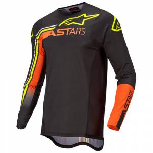 Alpinestars Supertech Blaze Black Orange Yellow Fluo Motocross Jersey