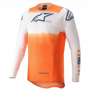 Alpinestars Supertech Foster White Orange Dark Blue Motocross Jersey