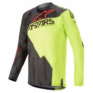 Alpinestars Techstar Factory Black Yellow Fluo Red Fluo Motocross Jersey