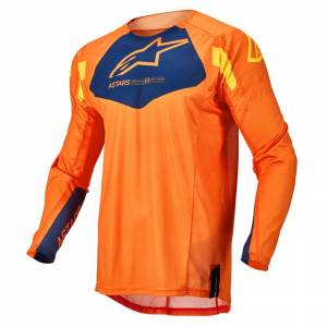 Alpinestars Techstar Factory Orange Dark Blue Warm Yellow Motocross Jersey