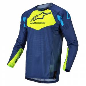 Alpinestars Techstar Factory Dark Blue Yellow Fluo Blue Motocross Jersey