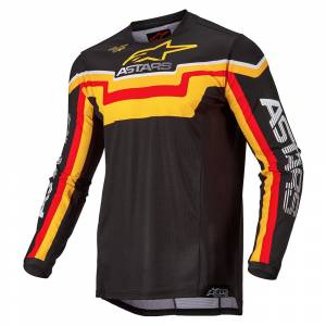 Alpinestars Techstar Quadro Black Yellow Tangerine Motocross Jersey