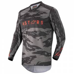 Alpinestars Kids Racer Tactical Black Grey Camo Red Fluo Motocross Jersey