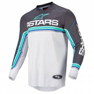 Alpinestars Fluid Speed Anthracite Light Grey Blue Motocross Jersey