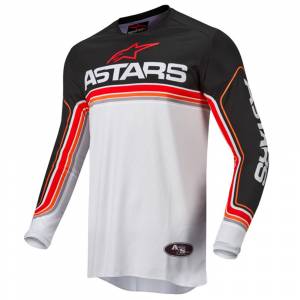 Alpinestars Fluid Speed Black Light Grey Bright Red Motocross Jersey