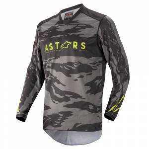 Alpinestars Kids Racer Tactical Black Grey Camo Yellow Fluo Motocross Jersey