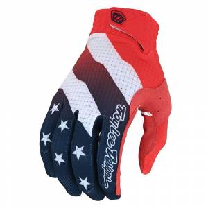 Troy Lee Designs Air Stripes & Stars Red Motocross Gloves