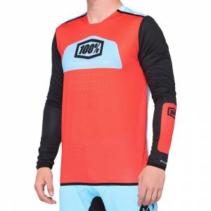 100% R-Core X Fluo Red Black Motocross Jersey