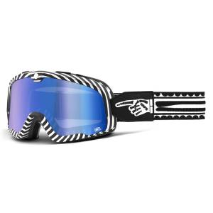 100% Barstow Death Spray Blue Mirror Lens Motocross Goggles
