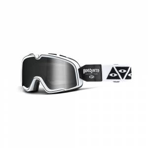 100% Barstow Bonzorro Silver Mirror Lens Motocross Goggles