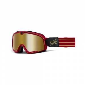 100% Barstow Cartier True Gold Mirror Lens Motocross Goggles