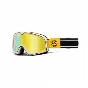 100% Barstow See See Flash Yellow Mirror Lens Motocross Goggles