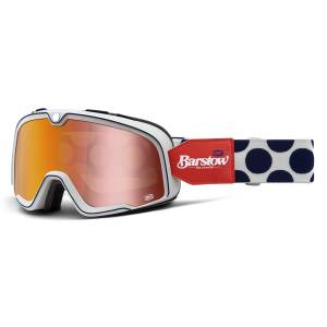 100% Barstow Hayworth Flash Red Mirror Lens Motocross Goggles