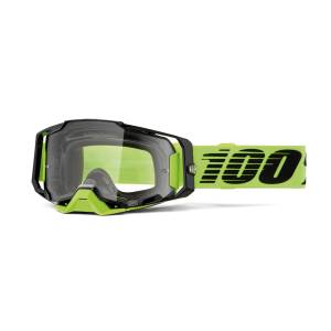 100% Armega Neon Yellow Clear Lens Goggles