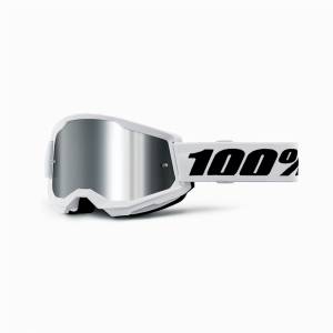 Strata2 White Silver Mirror Lens Goggles