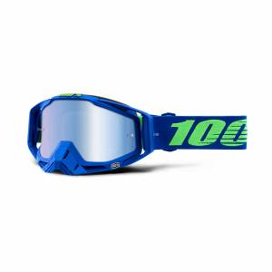 100% Racecraft Dreamflow Blue Mirror Lens Motocross Goggles