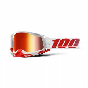 100% Racecraft 2 St-Kith Red Mirror Lens Motocross Goggles