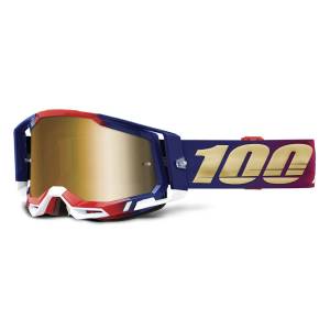 100% Racecraft 2 United True Gold Mirror Lens Motocross Goggles