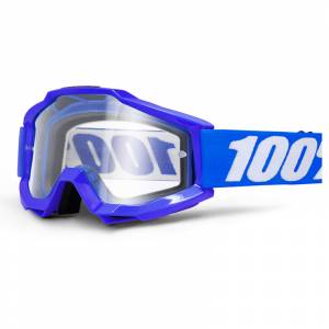 100% Accuri Reflex Blue Clear Lens Motocross Goggles