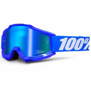 100% Accuri Reflex Blue Blue Mirror Lens Motocross Goggles