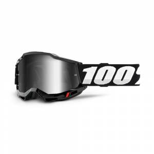 100% Accuri 2 Black Silver Mirror Lens Motocross Goggles