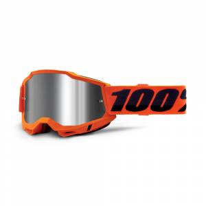 100% Accuri 2 Neon Orange Silver Mirror Lens Motocross Goggles
