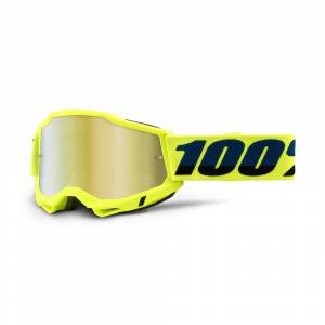 100% Accuri 2 Fluo Yellow Gold Mirror Lens Motocross Goggles