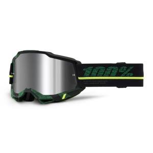 100% Accuri 2 Overlord Flash Silver Mirror Lens Motocross Goggles