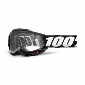 100% Accuri 2 Black Dual Pane Clear Lens Enduro Motocross Goggles