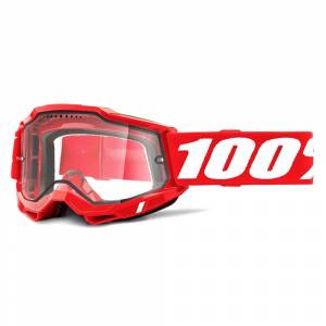 100% Accuri 2 Red Clear Lens Enduro MTB Goggles
