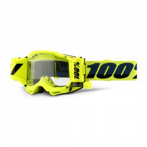 100% Accuri 2 Forecast Fluo Yellow Clear Lens Motocross Goggles