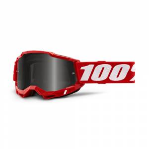 100% Accuri 2 Neon Red Grey Smoke Lens Sand Goggles