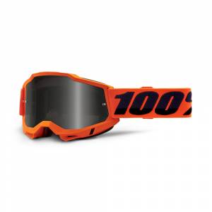 100% Accuri 2 Neon Orange Grey Smoke Lens Sand Goggles