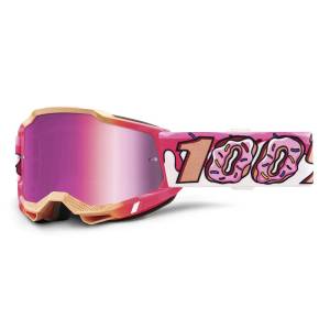 100% Kids Accuri 2 Donut Pink Mirror Lens Motocross Goggles
