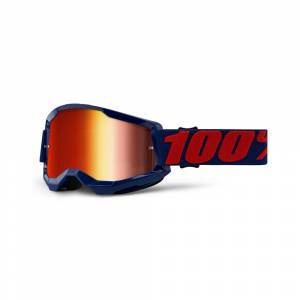 100% Strata 2 Masego Red Mirror Lens Motocross Goggles