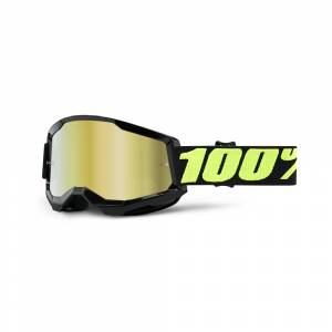 100% Strata 2 Upsol Gold Mirror Lens Motocross Goggles