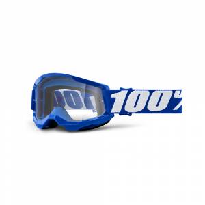 100% Kids Strata 2 Blue Clear Lens Motocross Goggles