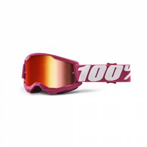 100% Kids Strata 2 Fletcher Red Mirror Lens Motocross Goggless