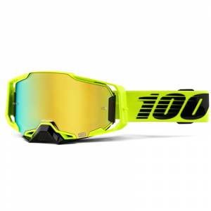 100% Armega Nuclear Citrus Gold Mirror Lens Motocross Goggles