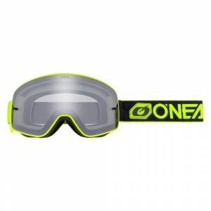 ONeal B-50 Force Black Neon Yellow Silver Mirror Lens Motocross Goggles