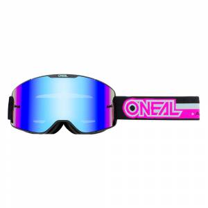 ONeal B-20 Proxy Black Pink Radium Blue Lens Motocross Goggles