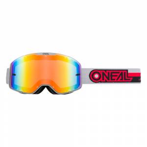 ONeal B-20 Proxy Grey Red Radium Red Lens Motocross Goggles