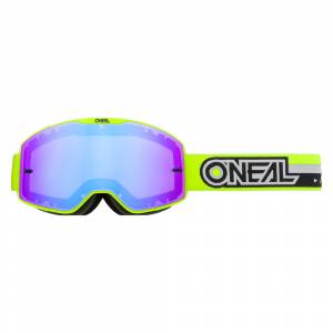 ONeal B-20 Proxy Neon Yellow Black Radium Blue Lens Motocross Goggles