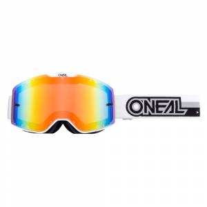 ONeal B-20 Proxy White Black Radium Red Lens Motocross Goggles