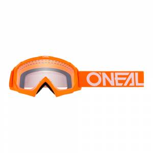 ONeal Kids B-10 Solid Orange White Clear Lens Motocross Goggles