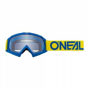 ONeal Kids B-10 Solid Yellow Blue Clear Lens Motocross Goggles